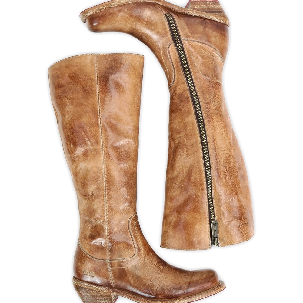 BedStu Cobbler Brown Leather Knee-High Boots